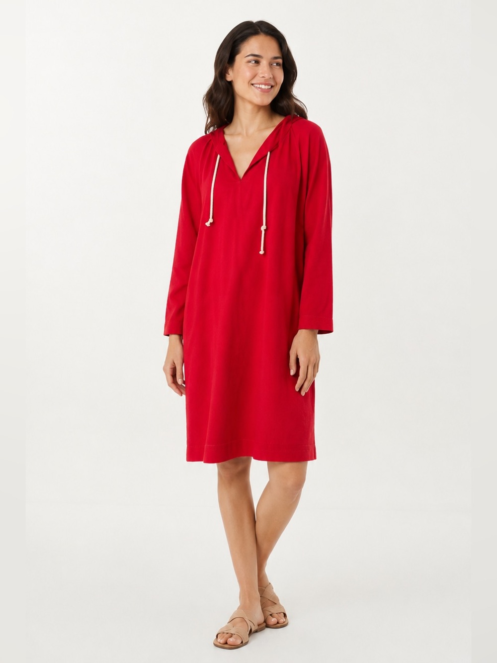 Max Mara Red Tunic Dress Cotton Pockets Casual Luxury US 12